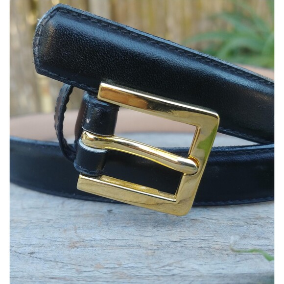 Vintage Womens Black Leather Belt By Partners Size Large - Picture 1 of 10